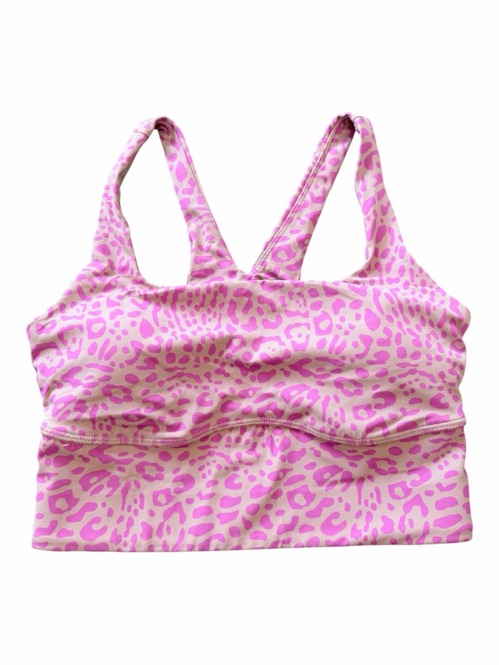 JoyLab Pink Leopard Print Longline Sports Bra XS Activewear Workout Yoga